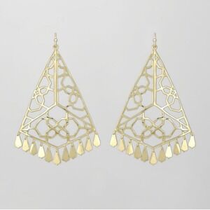Kendra Scott Samira Gold Earrings Statement Chandelier